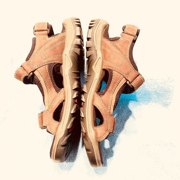 Ecco Yucatan Sandals Shoes Mens Size‎ 44 Brown Leather Hiking Outdoors Comfort - Picture 4 of 16